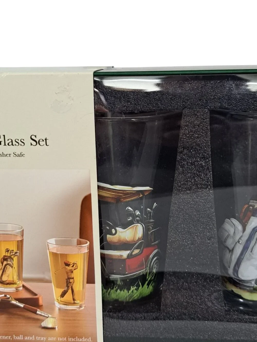 Golf Club 4-Piece Pint Glass Set 16.oz Novelty Glass Cups
